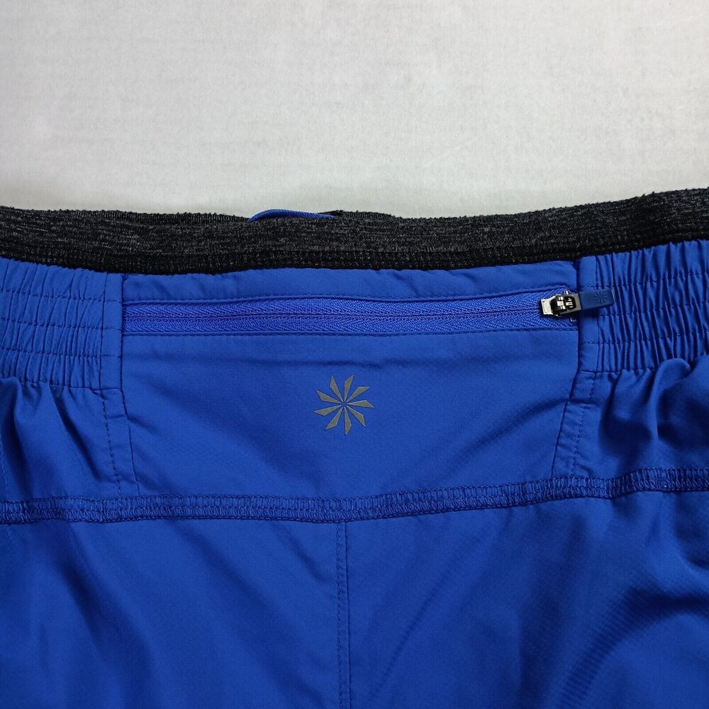 Athleta Go Getter 2 In 1 Knicker Capri Running Shorts Blue Gray Activewear Sz S - Picture 8 of 8